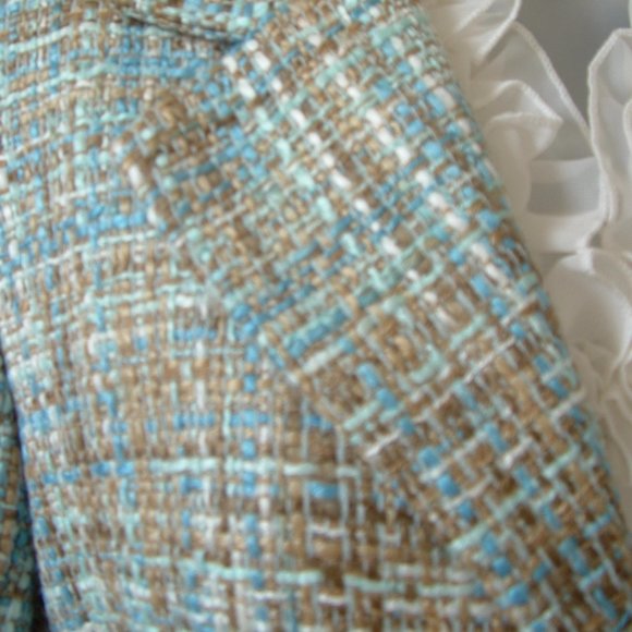 Jonathan Martin Tweed Suit Blazer Skirt Fringed - Picture 9 of 13